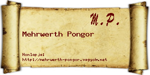 Mehrwerth Pongor névjegykártya